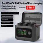 With Screen Charging Bin Intelligent Charge Manager For DJI Osmo 360 / Action 5 Pro / Action 4 / Action 3, Battery Not Included, RCSTQ 5 In 1 - Imagen 2