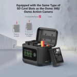 With Screen Charging Bin Intelligent Charge Manager For DJI Osmo 360 / Action 5 Pro / Action 4 / Action 3, Battery Not Included, RCSTQ 5 In 1 - Imagen 3
