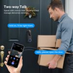 HD Night Vision Smart Video Doorbell Wireless Voice Intercom Surveillance Electronic Peephole, Black + UK Plug Dingdong - Imagen 4