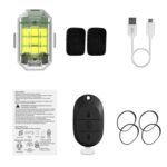 Luz estroboscópica M3 para motocicleta, bicicleta y dron, resistente al agua, con control remoto inalámbrico y función anti-acoso., 1 Light + Remote Control