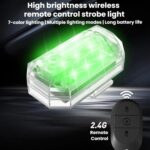 Luz estroboscópica M3 para motocicleta, bicicleta y dron, resistente al agua, con control remoto inalámbrico y función anti-acoso., 2 Lights + Remote Control - Imagen 2