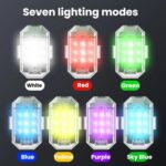 Luz estroboscópica M3 para motocicleta, bicicleta y dron, resistente al agua, con control remoto inalámbrico y función anti-acoso., 2 Lights + Remote Control - Imagen 4