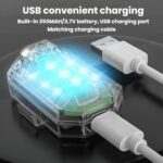 Luz estroboscópica M3 para motocicleta, bicicleta y dron, resistente al agua, con control remoto inalámbrico y función anti-acoso., 1 Light + Remote Control - Imagen 5