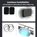 Luz estroboscópica M3 para motocicleta, bicicleta y dron, resistente al agua, con control remoto inalámbrico y función anti-acoso., 2 Lights + Remote Control - Imagen 9