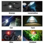 Luz estroboscópica M3 para motocicleta, bicicleta y dron, resistente al agua, con control remoto inalámbrico y función anti-acoso., 2 Lights + Remote Control - Imagen 10