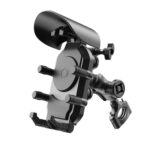 Soporte para teléfono de motocicleta con parasol y cierre antirrobo, rotación de 360 ​​grados, compatible con cámaras., Handlebar Mount