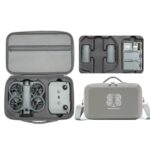 Estuche rígido de transporte y bandolera moldeada a medida para DJI Neo 2 Fly More Combo, Fly More Combo Gray