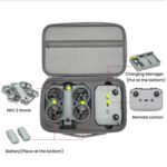 Estuche rígido de transporte y bandolera moldeada a medida para DJI Neo 2 Fly More Combo, Fly More Combo Gray - Imagen 4
