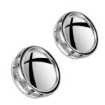 Espejo retrovisor gran angular para coche con ventosa y protector contra la lluvia., Silver