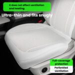 Cojín de asiento de coche ventilado, perforado y transpirable. Funda universal para el respaldo del asiento del coche de 5 plazas., Front Seat Cushion Brown - Imagen 2