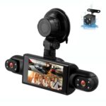 Cámara de salpicadero para coche de 3 pulgadas y 1080P con cuatro lentes: cámaras interiores izquierda, derecha y trasera de 480P