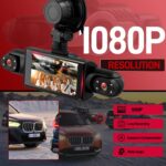 Cámara de salpicadero para coche de 3 pulgadas y 1080P con cuatro lentes: cámaras interiores izquierda, derecha y trasera de 480P - Imagen 2