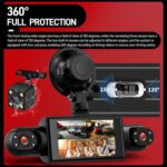 Cámara de salpicadero para coche de 3 pulgadas y 1080P con cuatro lentes: cámaras interiores izquierda, derecha y trasera de 480P - Imagen 4