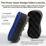 Productos de limpieza para lavado de autos con esponja de alta densidad de tres capas, color aleatorio., Waist-shaped - Imagen 3