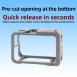 Jaula de extensión metálica protectora con soporte para zapata fría para DJI Osmo Action 6, Gray Cage - Imagen 2