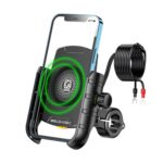 Soporte para teléfono móvil Kewig M9-S para motocicleta, con carga inalámbrica de 15 W y resistente al agua IP66.