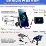 Soporte para teléfono móvil Kewig M9-S para motocicleta, con carga inalámbrica de 15 W y resistente al agua IP66. - Imagen 3