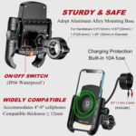 Soporte para teléfono móvil Kewig M9-S para motocicleta, con carga inalámbrica de 15 W y resistente al agua IP66. - Imagen 4