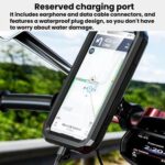 Soporte para teléfono móvil con caja impermeable elevada para motocicleta y bicicleta, Large Rearview Mirror - Imagen 4