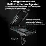 Soporte para teléfono móvil con caja impermeable elevada para motocicleta y bicicleta, Large Rearview Mirror - Imagen 7