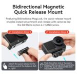 Adaptador de liberación rápida magnético bidireccional aMagisn 2.0 para DJI Osmo Action 6/Nano, aMagisn Adapter - Imagen 4