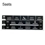 Pegatinas de reparación para botones de altavoces multimedia para Cadillac Escalade EXT / ESV 2007-2014 (5 juegos)
