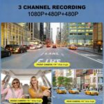 Grabadora de vídeo para coche (DVR) con visión nocturna infrarroja, pantalla HD 1080P de 3,16 pulgadas y pantalla de 3,16 pulgadas., Front + Interior + Wi-Fi Connectivity - Imagen 5