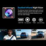 Grabadora de vídeo para coche (DVR) con visión nocturna infrarroja, pantalla HD 1080P de 3,16 pulgadas y pantalla de 3,16 pulgadas., Front + Interior + Rear (No Wi-Fi) - Imagen 6