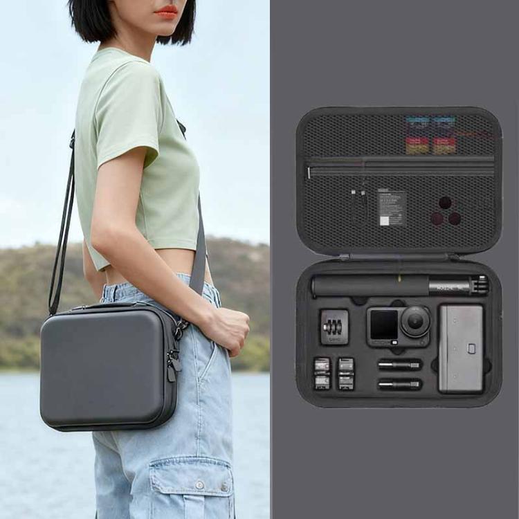 TBD0606505603.jpg Funda de transporte para DJI Osmo Action 6 Adventure Combo, bolsa de almacenamiento de EVA+PU con absorción de impactos, Shoulder Strap Type Gray - Imagen 1