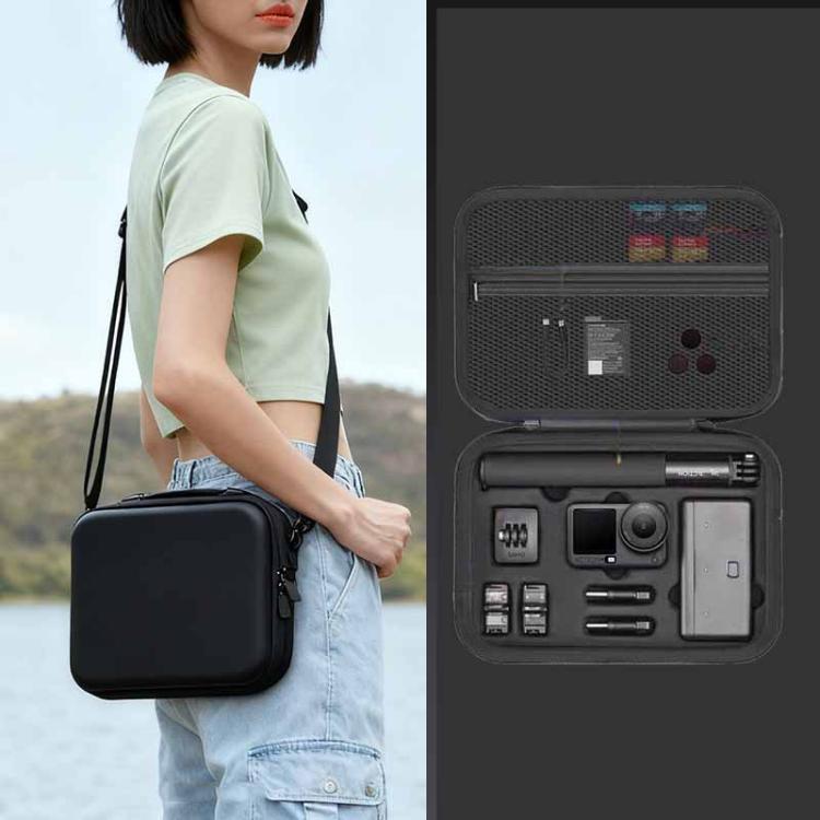 TBD0606505604.jpg Funda de transporte para DJI Osmo Action 6 Adventure Combo, bolsa de almacenamiento de EVA+PU con absorción de impactos, Shoulder Strap Black - Imagen 1