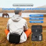 Funda de transporte para DJI Osmo Action 6 Adventure Combo, bolsa de almacenamiento de EVA+PU con absorción de impactos, Shoulder Strap Type Gray - Imagen 2