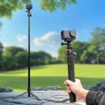 Trípode extensible de 1,2 m para selfies con trípode para cámaras de acción, con rótula giratoria de 360 ​​grados.