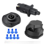 Kit de toma de corriente de nailon de 7 pines para coche, impermeable, estándar europeo de 12 V