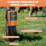 TYN10 Solar-Powered Livestock Electric Fence Charger Pulse Electric Fence Energizer, EU Plug - Imagen 3