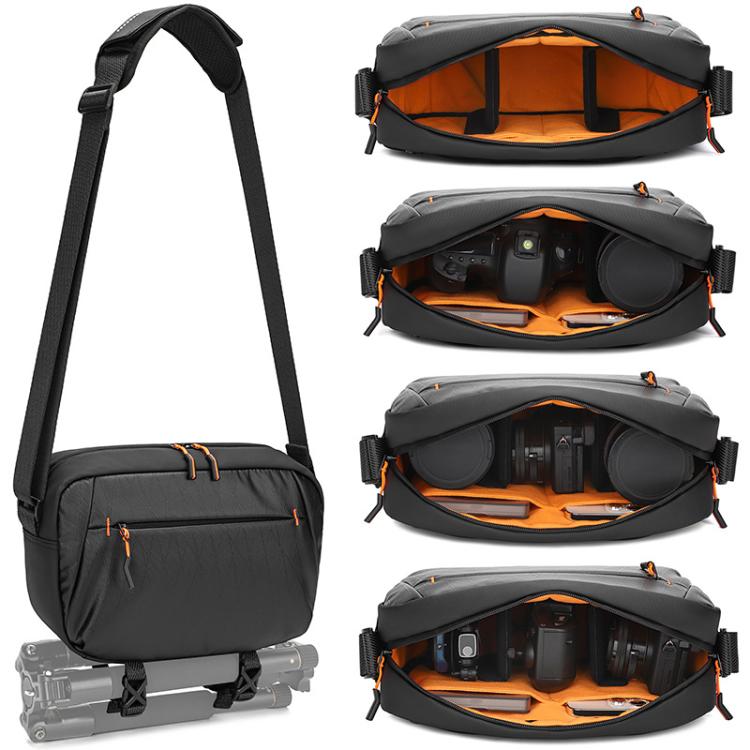TBD0606559601A.jpg Bolso bandolera para cámara QISEMIAN XK110 para hombre, resistente al agua, para fotografía DSLR, con divisores extraíbles y soporte para trípode. - Imagen 1
