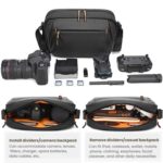 Bolso bandolera para cámara QISEMIAN XK110 para hombre, resistente al agua, para fotografía DSLR, con divisores extraíbles y soporte para trípode. - Imagen 4