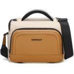 Bolso bandolera para cámara QISEMIAN, resistente al agua, con soporte para trípode y correa para equipaje., XK0042 Orange