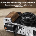 Empuñadura en forma de L Flymile para cámara Fujifilm X100VI con soporte para reposapulgar de zapata fría, For Fujifilm X100VI Black Ebony - Imagen 8