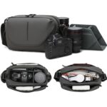 Bolso bandolera QISEMIAN todo en uno para fotografía de hombre con compartimento extraíble para cámara y soporte para trípode. - Imagen 2