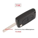 Carcasa para llave remota de coche Peugeot de 2 botones - Imagen 2