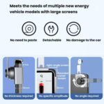 Base giratoria para soporte de teléfono en consola central de coche, compatible con Tesla, BYD, NIO y otras pantallas de vehículos de nueva energía., Base+Magnetic Mount - Imagen 5