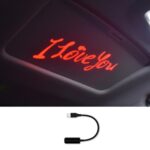 G-301 Luz ambiental de proyección universal para interior de coche, USB, luz decorativa de alto brillo, I LOVE YOU Red