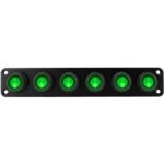 Interruptor de panel marino redondo impermeable con luz LED, 6 Button Green - Imagen 2