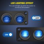 Interruptor de panel marino redondo impermeable con luz LED, 6 Button Green - Imagen 5
