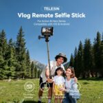 Trípode con palo selfie y control remoto Bluetooth TELESIN para cámaras de acción y smartphones - Imagen 2