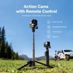 Trípode con palo selfie y control remoto Bluetooth TELESIN para cámaras de acción y smartphones - Imagen 3