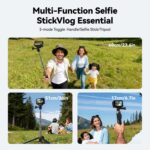 Trípode con palo selfie y control remoto Bluetooth TELESIN para cámaras de acción y smartphones - Imagen 4