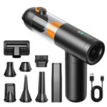 Aspiradora compacta portátil para coche 4 en 1, de alta potencia y doble función: aspiración y soplado., 15000pa