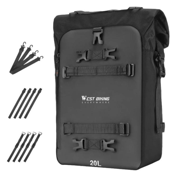 TBD0606631501.jpg Bolsa de asiento trasero modular de gran capacidad para motocicleta WEST BIKING, 20L - Imagen 1