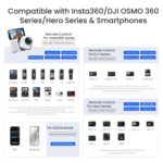 Control remoto Bluetooth 3.0 de aMagisn, versión universal para Insta360, GoPro Hero, teléfonos inteligentes Android/iOS, DJI OSMO 360, Action 6/5 Pro/4 - Imagen 3